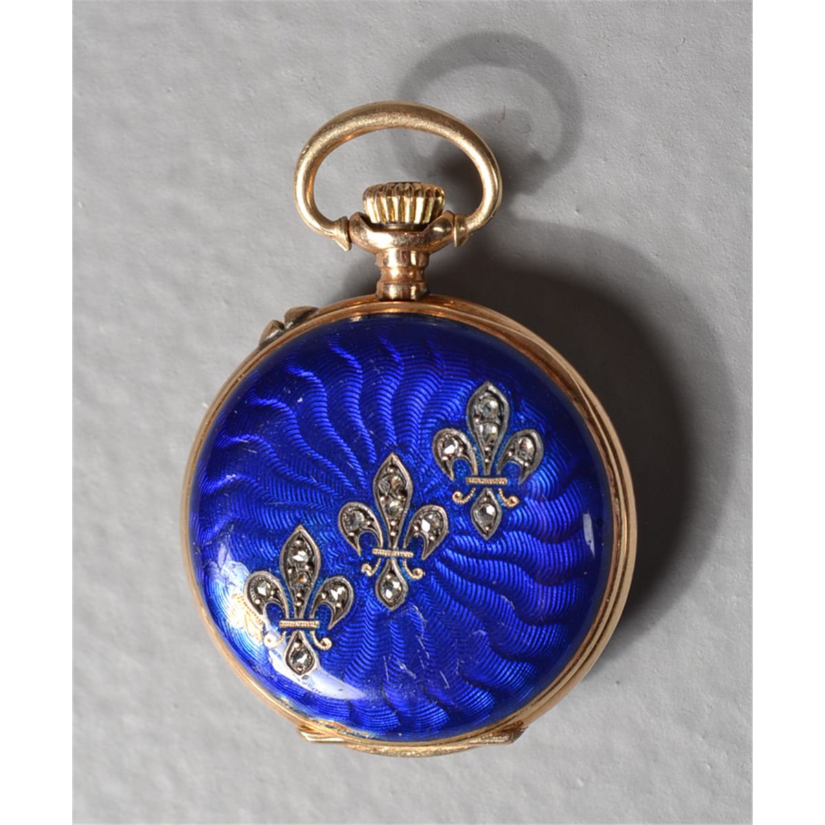 A 14K Gold And Enamel Ladies Pocket Watch