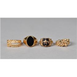 Grouping of (4) 10K Gold Rings