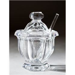 Baccarat Crystal Mustard Pot & Spoon