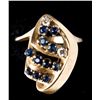Image 1 : 14K Gold, Blue Sapphire & Diamond Cocktail Ring