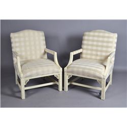 Pr. Of Sam Moore Upholstered Arm Chairs