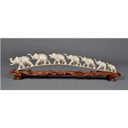 A Carved Ivory Herd of Elephants