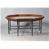 Image 1 : An Iron, Wood and Beveled Glass Octogonal Table