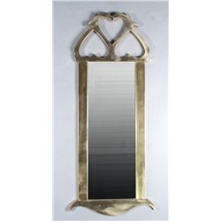 A Fine Brass Triple Heart Wall Mirror