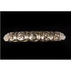 A 14K White Gold And Diamond Wedding Band