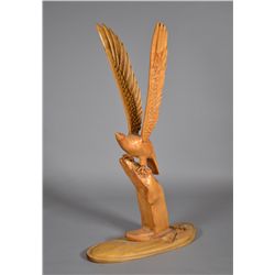 A Large & Impressive American Carved Wood Eagle