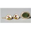 Image 3 : (2) Pairs of Jade & Enamel Cufflinks