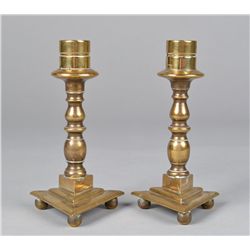Pr. Of Miniature English Candlesticks, Signed