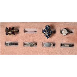 (7) Sterling And Semi Precious Stone Rings