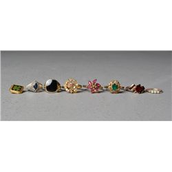 (7) Gold Filled Or Plated Rings And A Pin