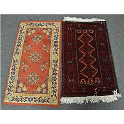 (2) Small Iranian Wool Carpets