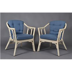 Pr. Of Rattan Arm Chairs