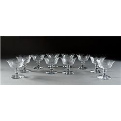 (10) Heisey Orchid Crystal Sherbet Glasses