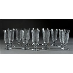 (12) Heisey Orchid Crystal Juice Tumblers