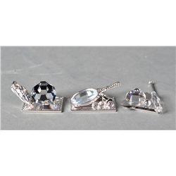 (3) Swarovski Crystal Trophy Figurines