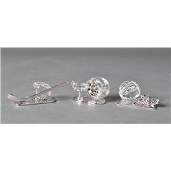 (3) Swarovski Crystal Trophy Figurines