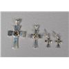 Image 1 : (4) Sterling & Cross Stone Pendants & Earrings