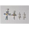 Image 1 : (4) Sterling & Cross Stone Pendants & Earrings