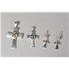 Image 1 : (4) Sterling & Cross Stone Pendants & Earrings