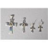 Image 1 : (4) Sterling & Cross Stone Pendants & Earrings