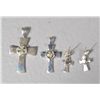 Image 1 : (4) Sterling & Cross Stone Pendants & Earrings