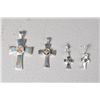 Image 1 : (4) Sterling & Cross Stone Pendants & Earrings