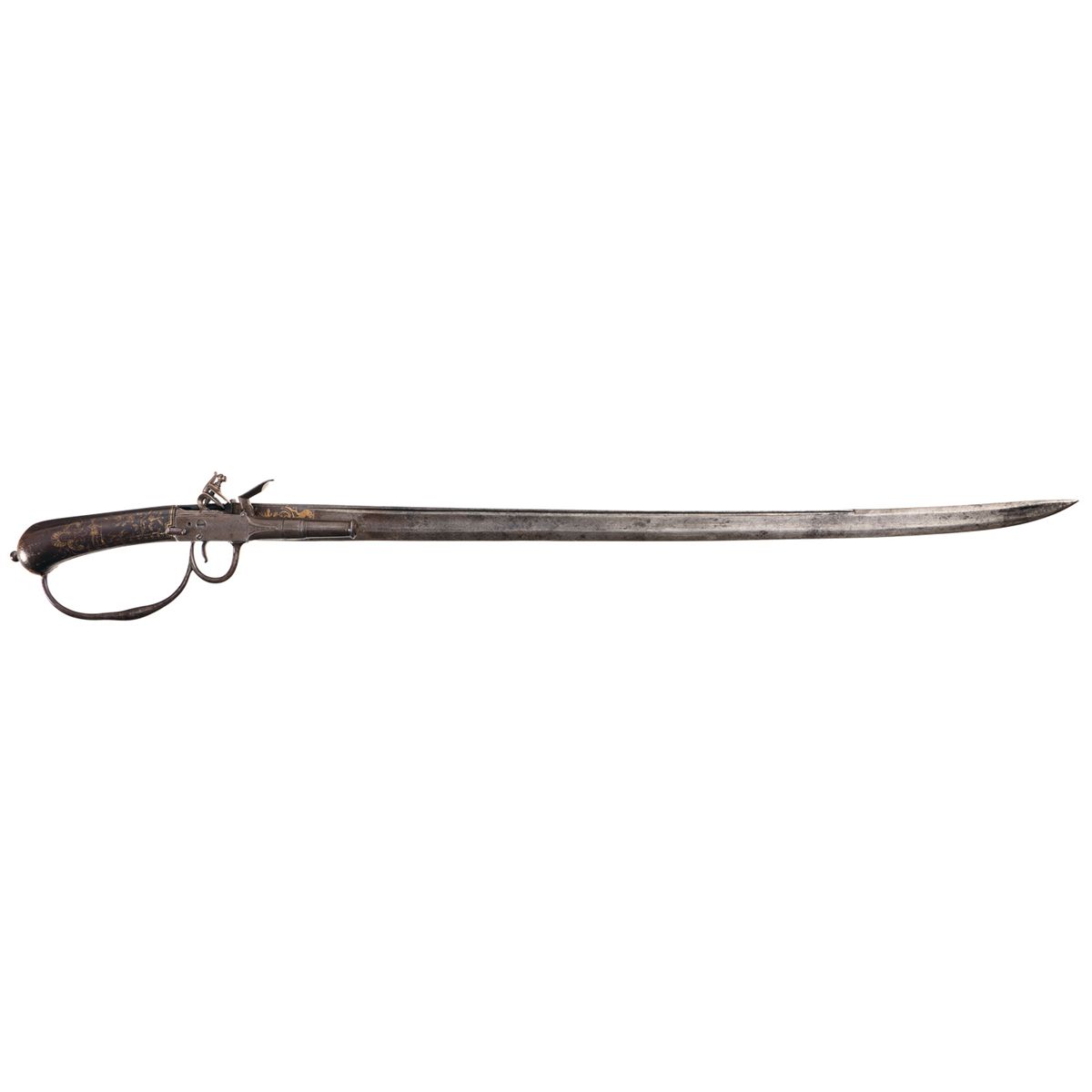 Gold Accented European Flintlock Sword Pistol