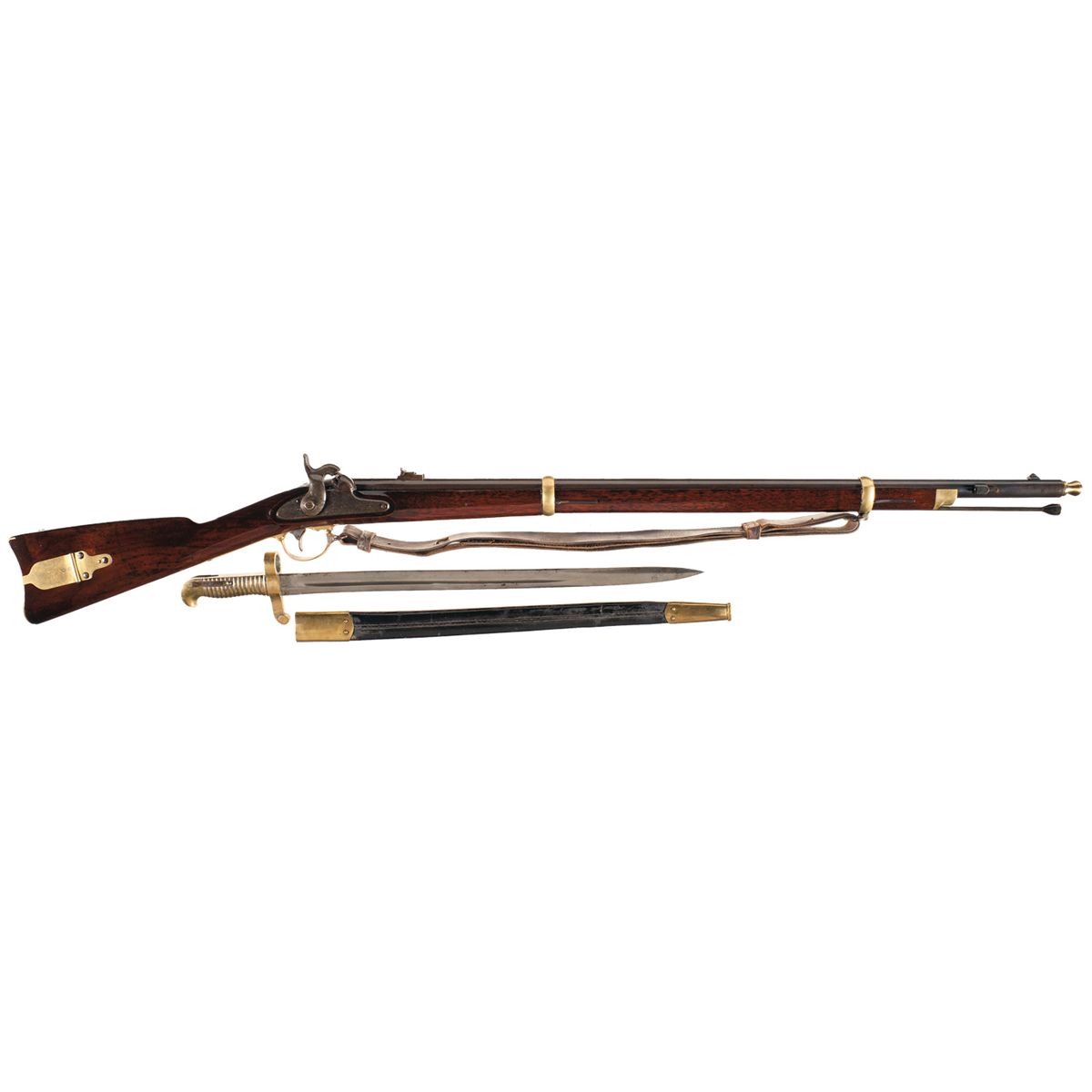 U.S. Remington Model 1863 Civil War Zouave Percussion Rifle with Sling ...