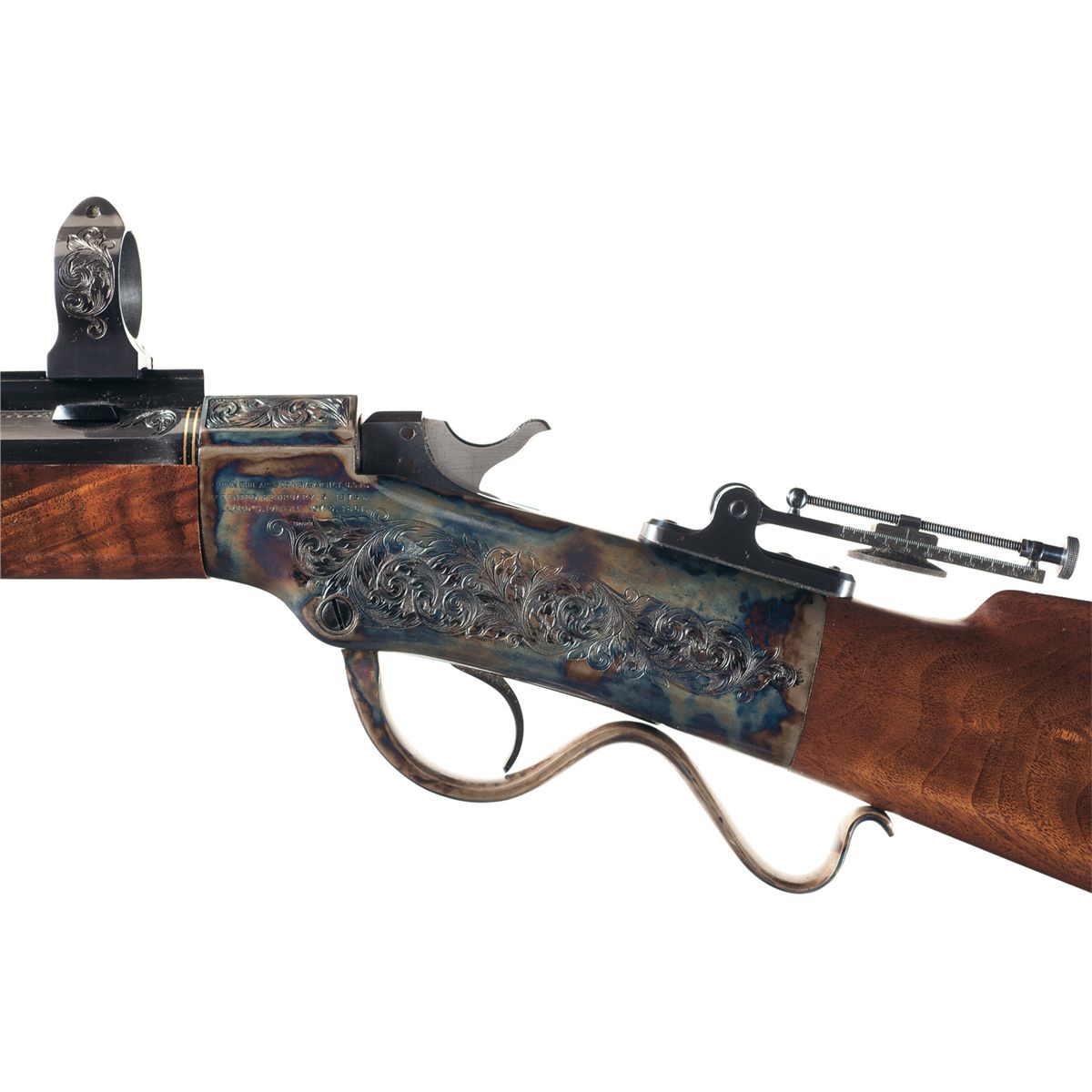 Exceptional Custom Engraved Gold Inlaid Marlin Ballard Single Shot ...