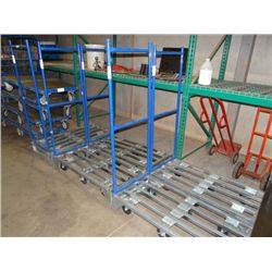 6 WHEEL ALUMINUM STOCKING CART W/ MOVABLE HANDLE