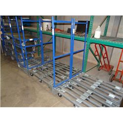 6 WHEEL ALUMINUM STOCKING CART W/ MOVABLE HANDLE