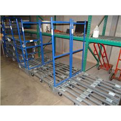 6 WHEEL ALUMINUM STOCKING CART W/ MOVABLE HANDLE