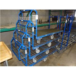 6 WHEEL BLUE STOCKING CART W/ BASKET