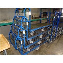 6 WHEEL BLUE STOCKING CART W/ BASKET