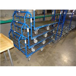 6 WHEEL BLUE STOCKING CART W/ BASKET