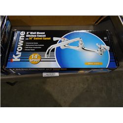 NEW KROWNE MOD: 12-814 8" WALL MOUNT KITCHEN FAUCET W/ 14" SWIVEL SPOUT