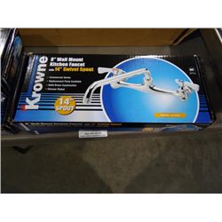 NEW KROWNE MOD: 12-814 8" WALL MOUNT KITCHEN FAUCET W/ 14" SWIVEL SPOUT