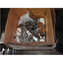 BOX OF CONDIMENT CONTRAINERS & PUMPS
