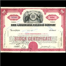 1960s Erie Lakawana Stock Certificate Scarce (COI-3320)