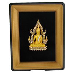 Gilded Framed Bronze Buddha Amulet (DEC-464)