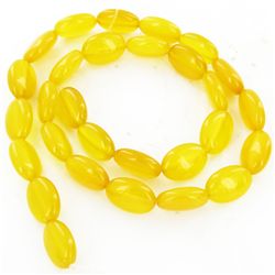 165twc Yellow Chalcedony Bead Strand 16" (JEW-2997)