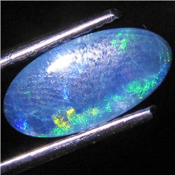 1.32ct Australian Black Opal Doublet Full Fire (GEM-31400)