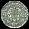 Image 2 : 1942 Britian 3p Silver AU Scarce (COI-8817)