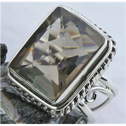 58ct Smoky Quartz Sterling Ring (JEW-1361)