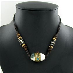 Tibet Shell Agate Bead Choker Necklace (JEW-3186)