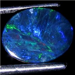 1.32ct Australian Black Opal Doublet Full Fire (GEM-30062)