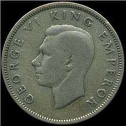 1944 New Zealand Florin George VI Hi Grade RARE (COI-6988)