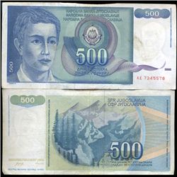 1990 Yugoslavia 500 Dinara Better Grade Note (CUR-06307)