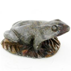 665ct Handcarved Zimbabwe Serpentine Frog (MIN-000071)