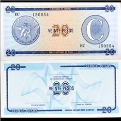 1990 Cuba 20 Peso For. Exch. Note Crisp Unc. (CUR-06364A)